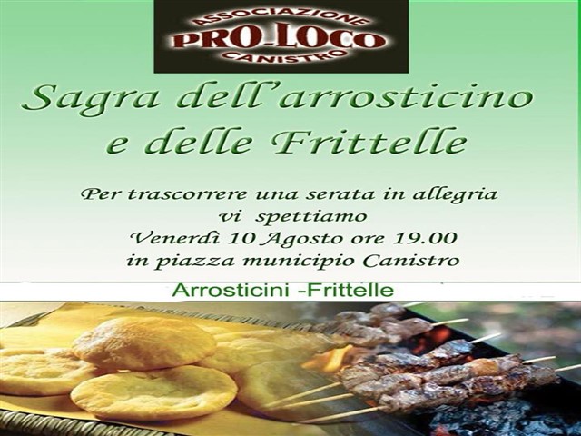 Sagra dell'arrosticino e delle frittelle a Canistro Sagra dell'arrosticino e delle frittelle a Canistro