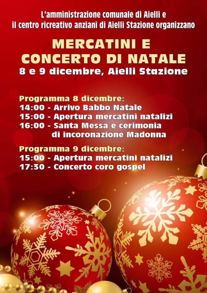 Mercatini e Concerto di Natale ad Aielli