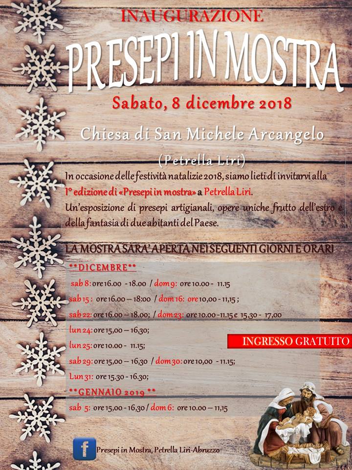 Prima Edizione dei Presepi in Mostra a Petrella Liri Prima Edizione dei Presepi in Mostra a Petrella Liri