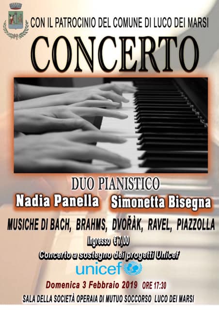 Concerto del duo pianistico Nadia Panella e Simonetta Bisegna a Luco Dei Marsi