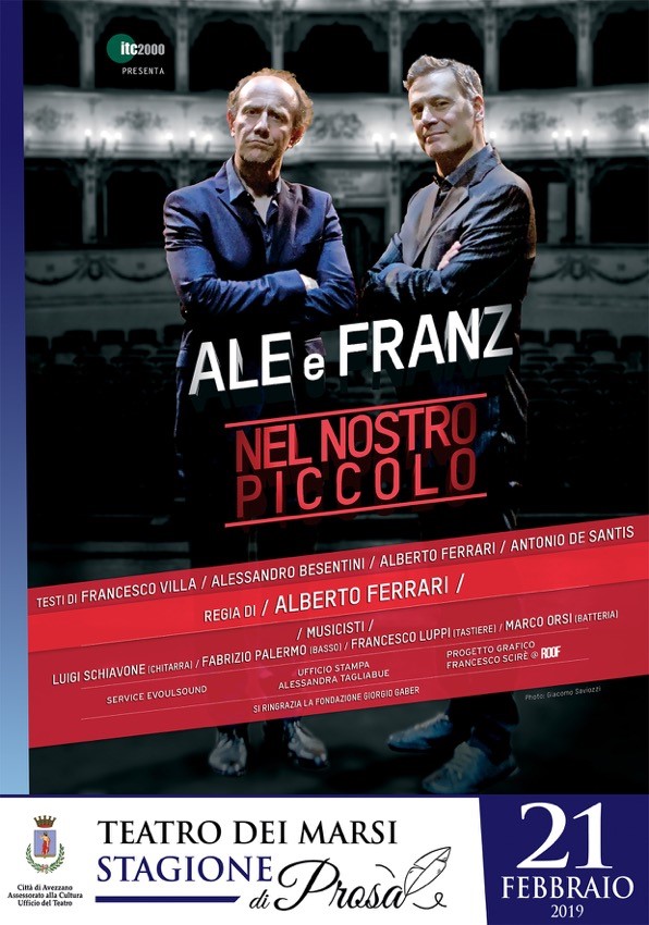 Spettacolo Nel Nostro piccolo, con Ale e Franz al Teatro Dei Marsi 