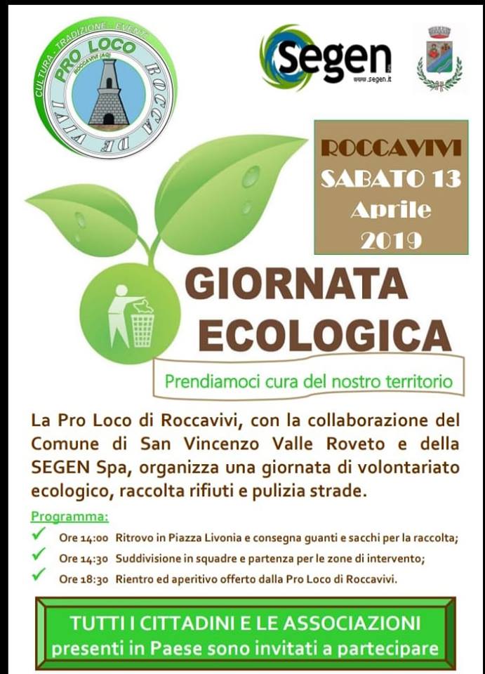 Giornata Ecologica a Roccavivi di San Vincenzo Valle Roveto