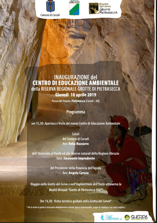 Inaugurazione del centro di educazione Ambientale della Riserva Regionale Grotte di Pietrasecca