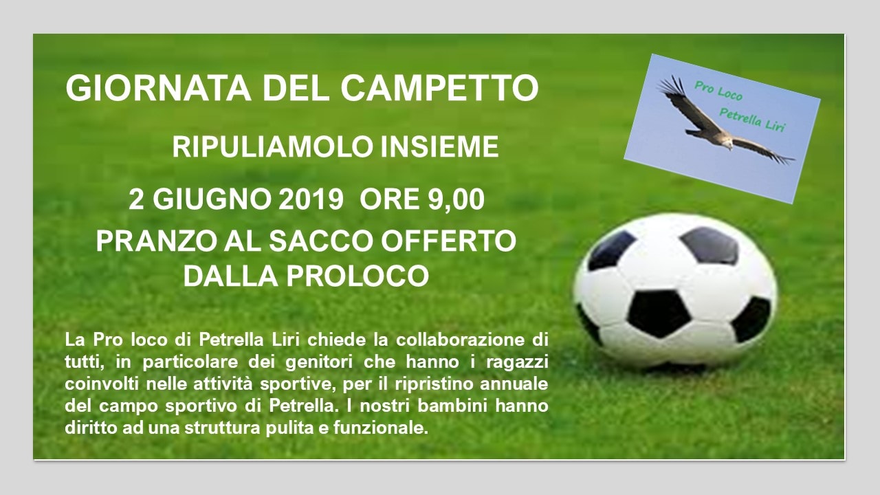 Giornata per Pulire il campetto a Petrella Liri Giornata per Pulire il campetto a Petrella Liri
