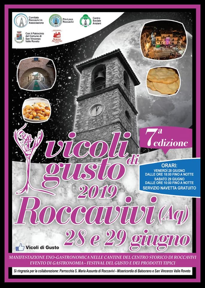 Settima edizione dell'evento Vicoli di Gusto a Roccavivi di San Vincenzo Valle Roveto