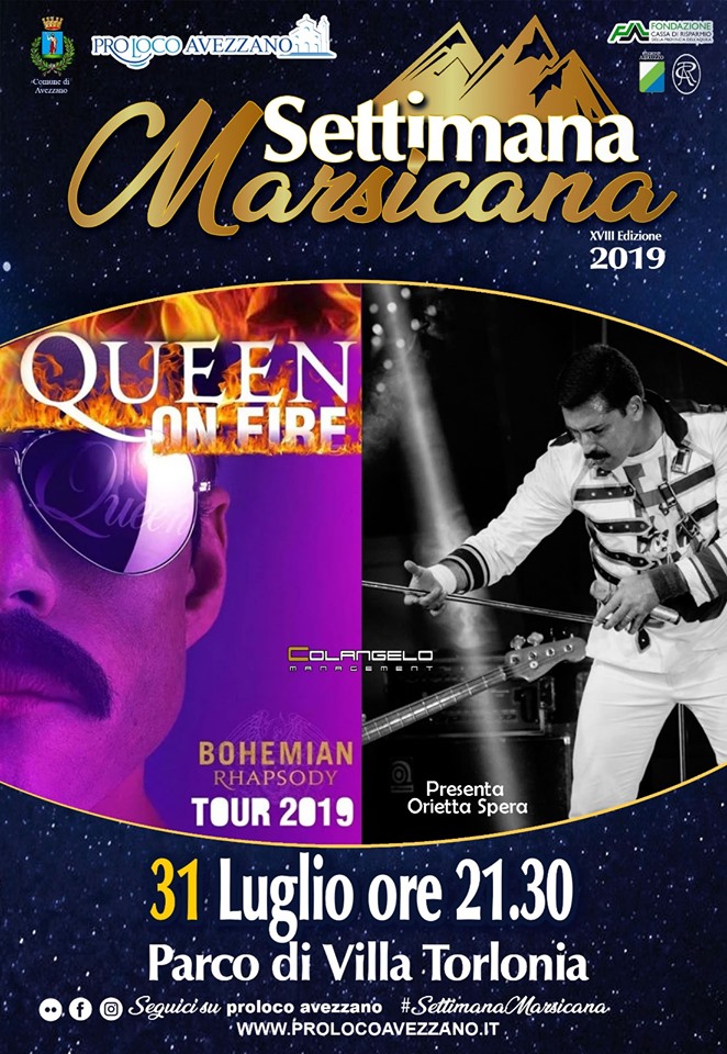 Concerto dei Queen on fire' alla settimana Marsicana
