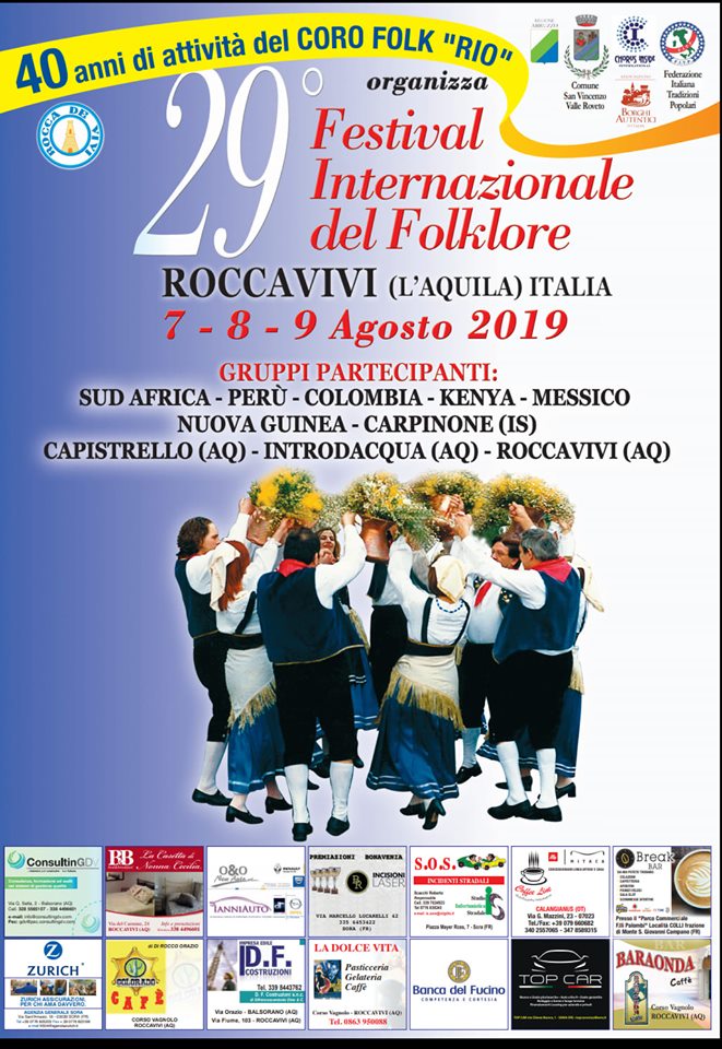 Ventinovesima edizione del festival Internazionale del Folklore a Roccavivi