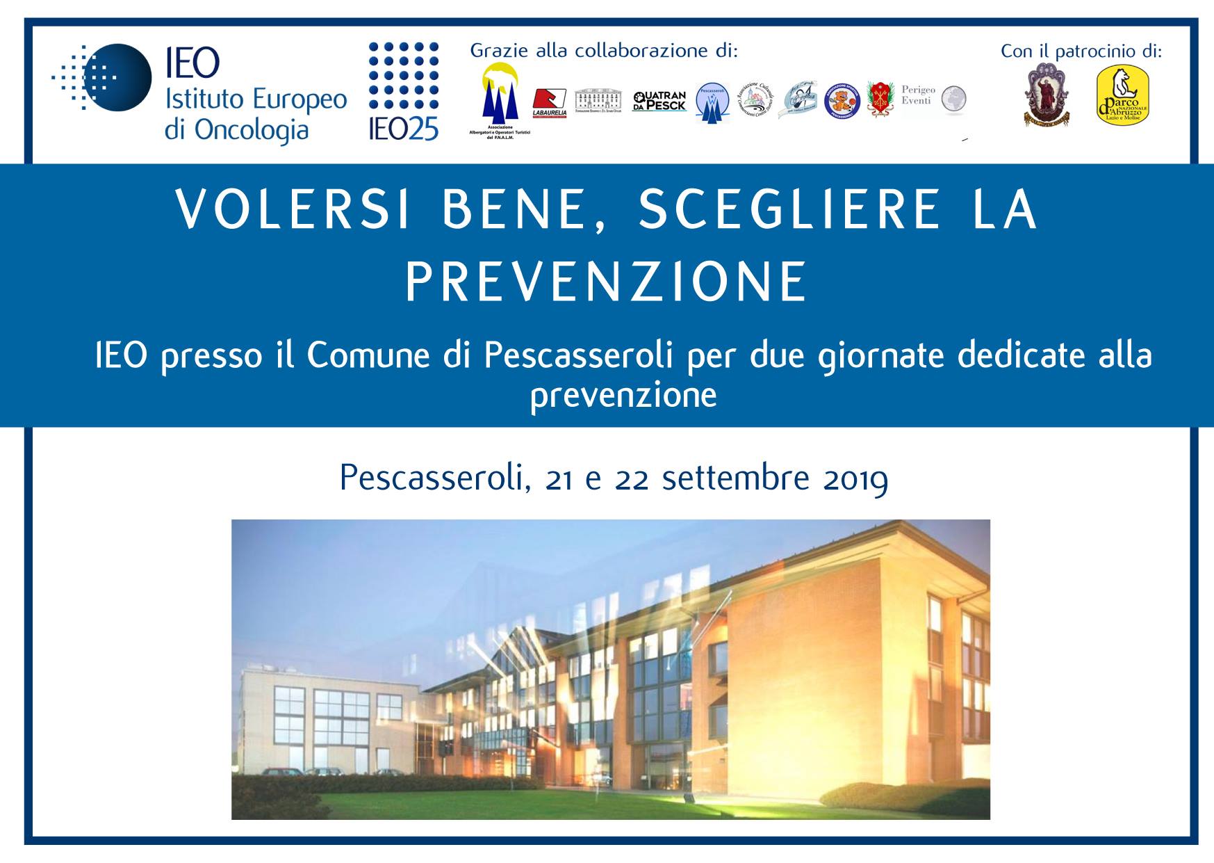 Convegno 'Volersi Bene, Scegliere La Prevenzione Oncologica' a Pescasseroli