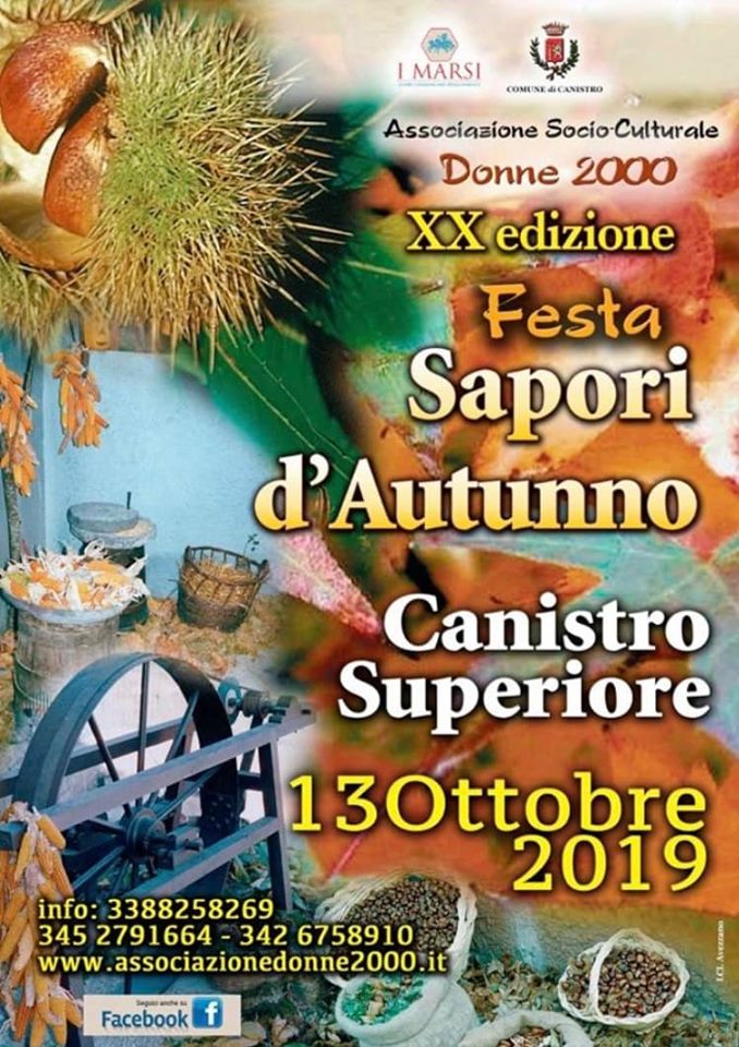 XX' Edizione della festa 'Sapori d'Autunno' a Canistro Superiore