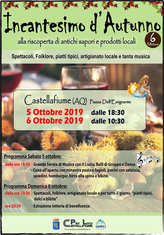 Sesta edizione dell'evento 'Incantesimo d'autunno' a Castellafiume