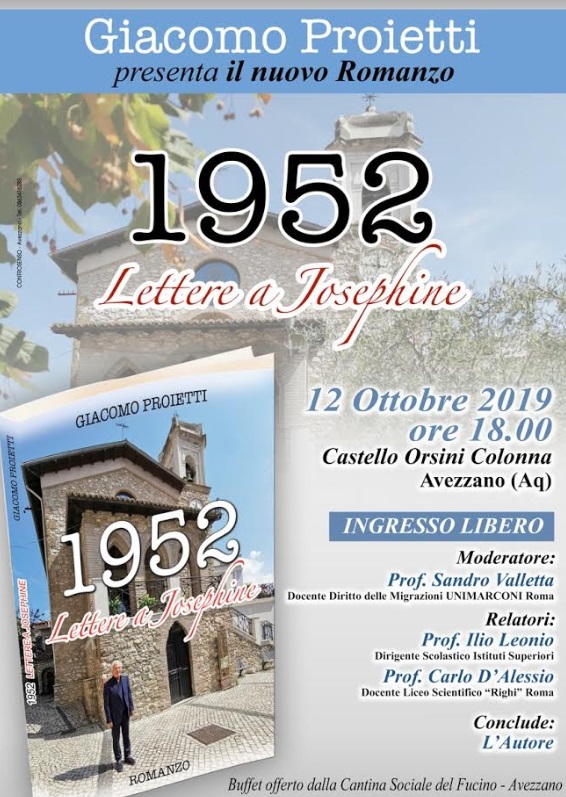 Presentazione del romanzo di Giacomo Proietti ad Avezzano