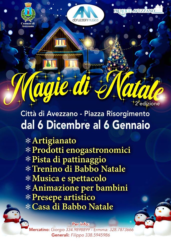Mercatino 'Magie di Natale' ad Avezzano