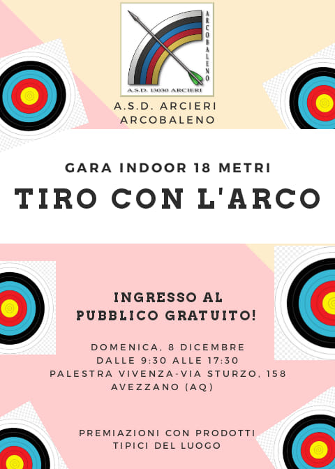 Gara Indoor 18 Metri di tiro con l'arco ad Avezzano