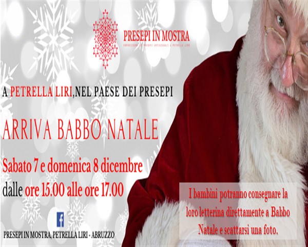 Arriva Babbo Natale ai presepi in Mostra di Petrella Liri di Cappadocia