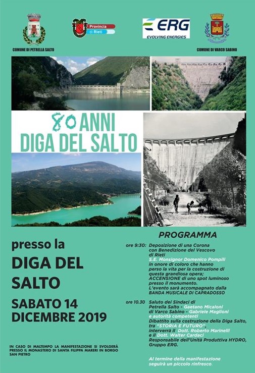 Manfestazione per gli 80 anni della diga del Salto