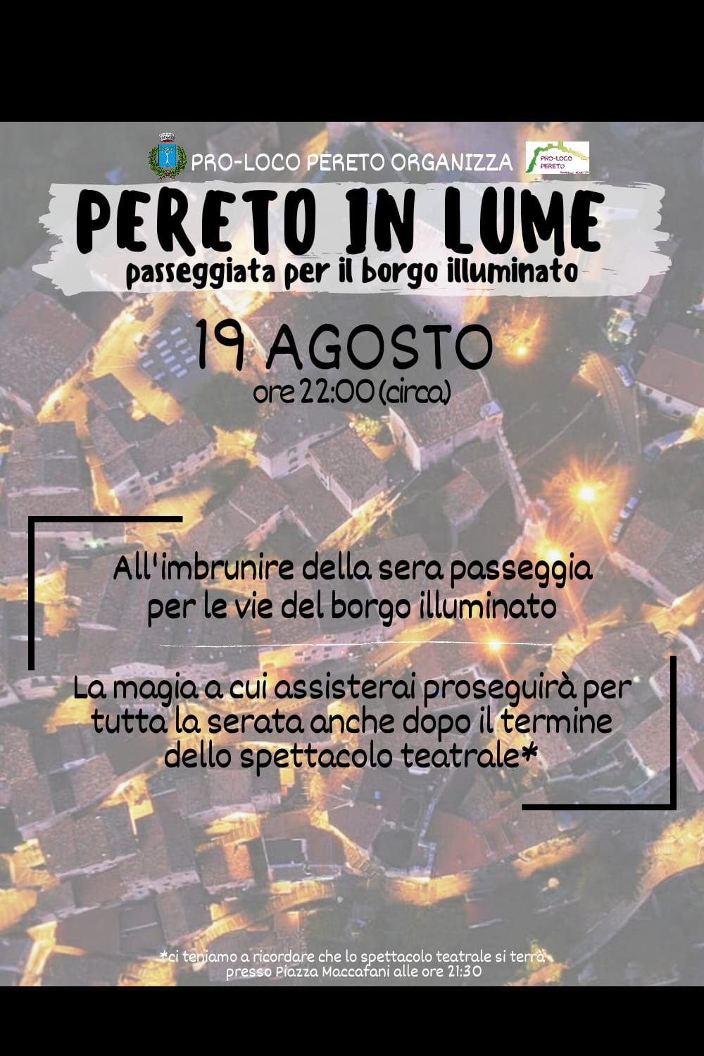 Pereto in lume - passeggiata per il borgo illuminato - 