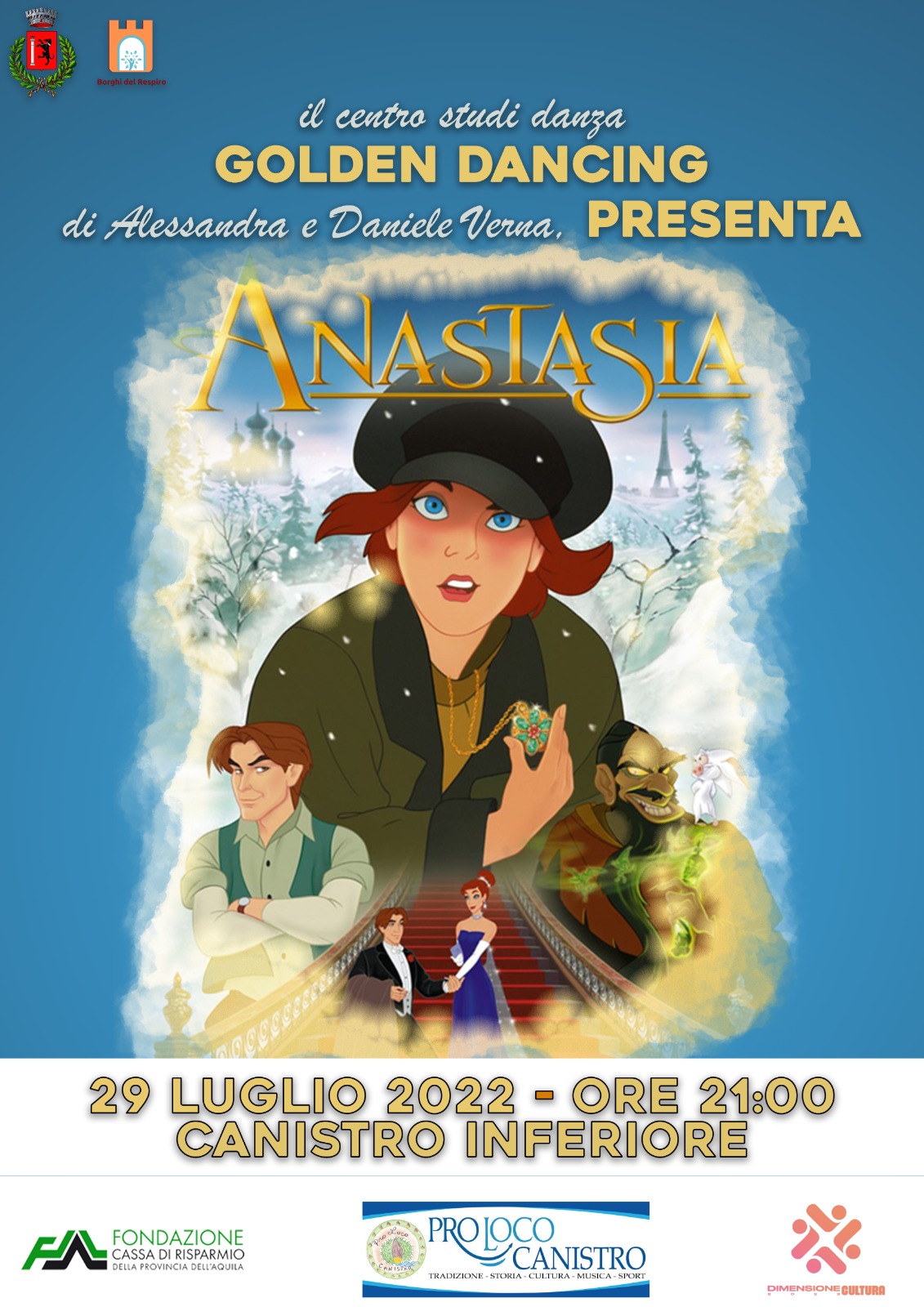 ''Anastasia''; spettacolo di danza tratto dall'omonimo film d'animazione a Canistro