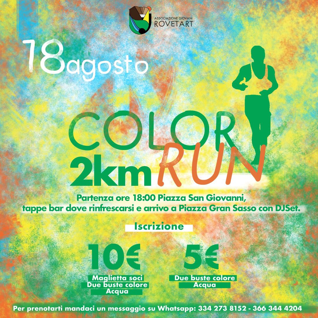 COLOR RUN: La corsa pi colorata di sempre a Civitella Roveto